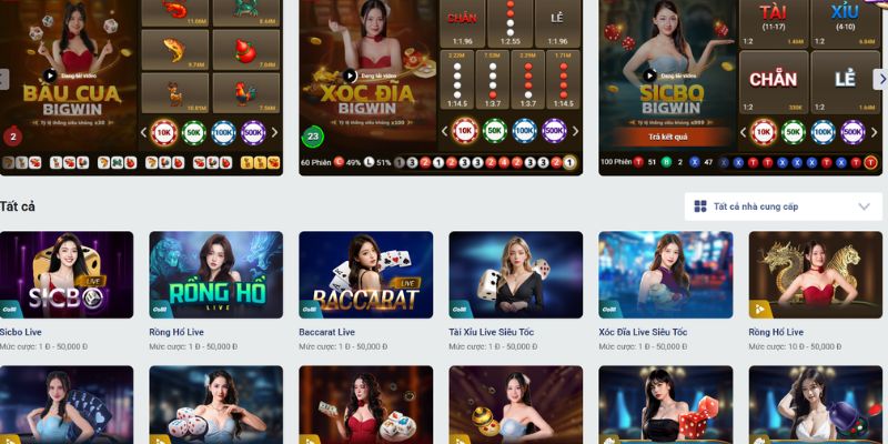 Sảnh live casino thu hút người chơi vì đa dạng tựa game