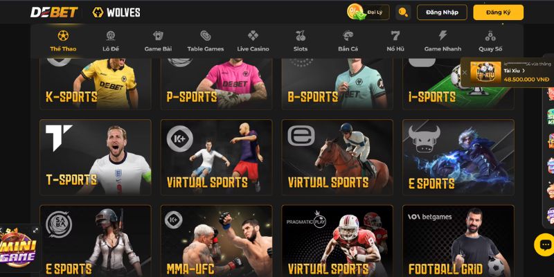 Thế giới sảnh game đa sắc màu, thỏa sức chinh phục.